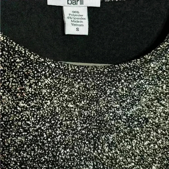 Bar III Women's Peplum Shirt Top Gold Black 3/4 Length Sleeve Flare Waist Size S - Picture 3 of 4